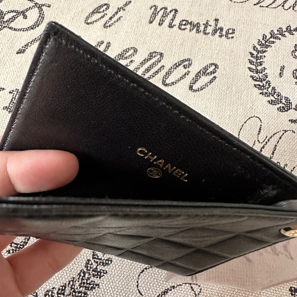 Authentic Chanel Black Lambskin Chocolate Bar Card Holder - Picture 6 of 6